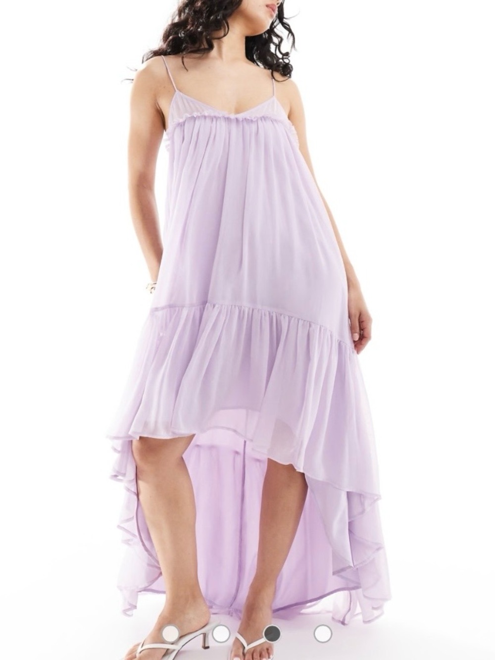 ASOS Lilac Spaghetti-Strap High-Low Dress - Picture 2 of 6